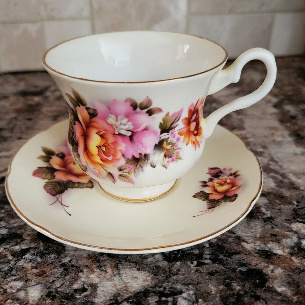 Royal Grafton Fine Bone China Tea Cup and Saucer-Vintage